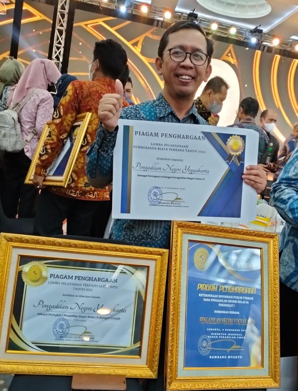 Pengadilan Negeri Yogyakarta Mendapatkan Penghargaan Peningkatan Kinerja Bagi Peradilan Umum