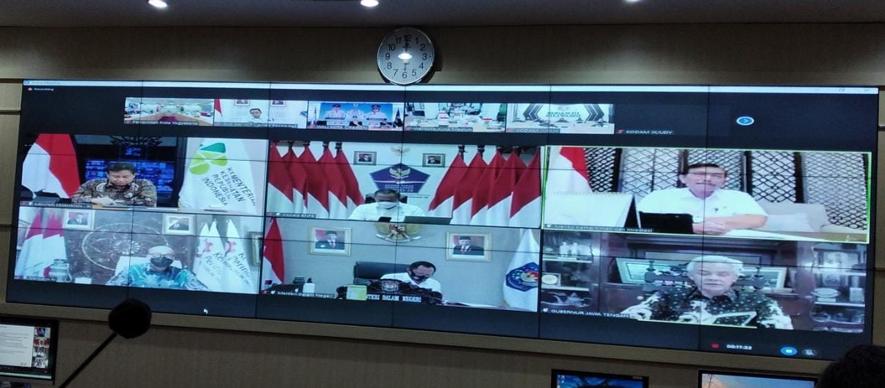 Rapat Koordinasi Evaluasi PPKM Jawa Bali Periode 24-30 Agustus 2021 Rapat Koordinasi Evaluasi PPKM Jawa Bali Periode 24-30 Agustus 2021