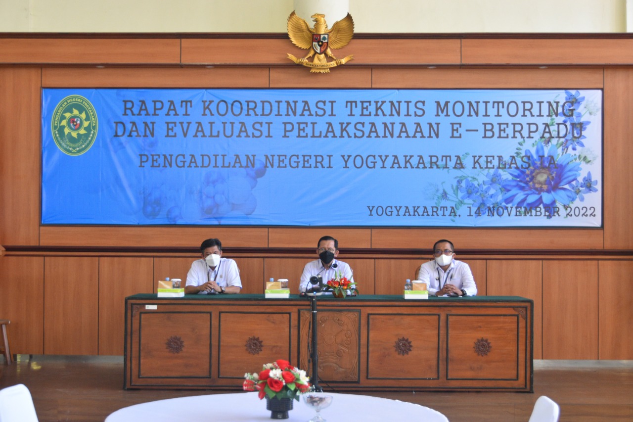 Rapat Koordinasi Teknis Monitoring dan Evaluasi Pelaksanaan Aplikasi Elektronik Berkas Pidana Terpadu (e-Berpadu)