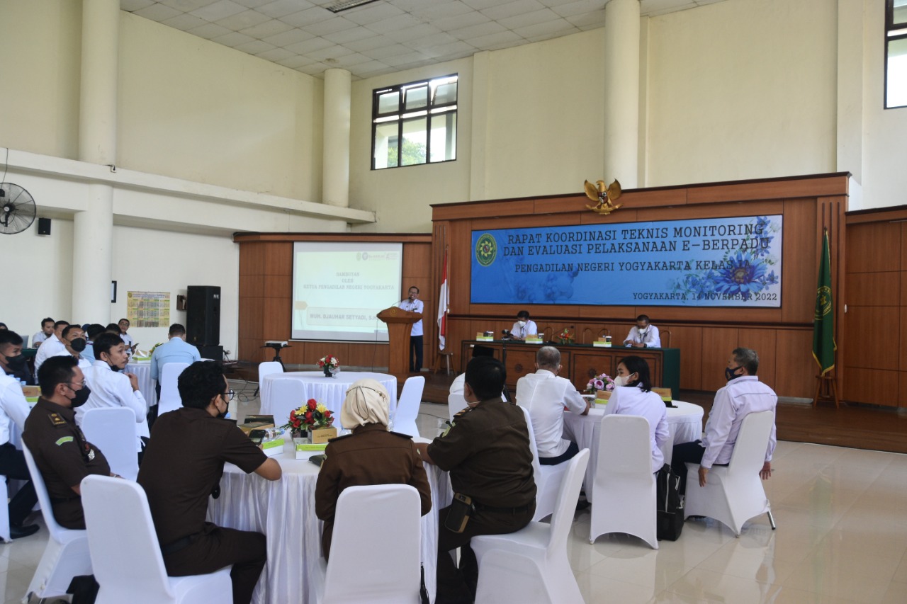 Rapat Koordinasi Teknis Monitoring dan Evaluasi Pelaksanaan Aplikasi Elektronik Berkas Pidana Terpadu (e-Berpadu)