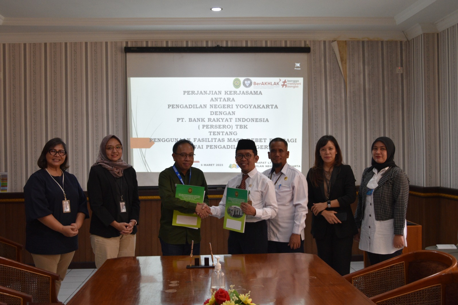 Penandatanganan Perjanjian Kerjasama antara Pengadilan Negeri Yogyakarta dengan Bank BRI Cabang Katamso Yogyakarta