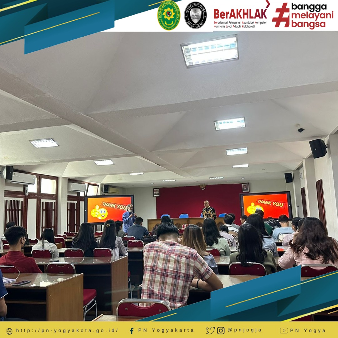 Hakim Pengadilan Negeri Yogyakarta Menghadiri Kegiatan Pengenalan Profesi Penyelesaian Sengketa Alternatif (ADR) Laboratorium Hukum Universitas Atma Jaya Yogyakarta