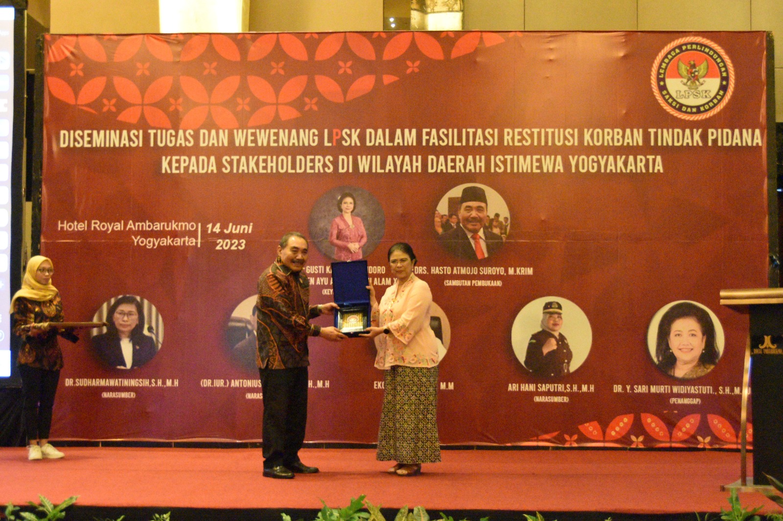 Ketua Pengadilan Negeri Yogyakarta Menghadiri Diseminasi Tugas dan Wewenang LPSK dalam Fasilitas Restitusi bagi Korban Pidana kepada Stackholders di Wilayah DIY