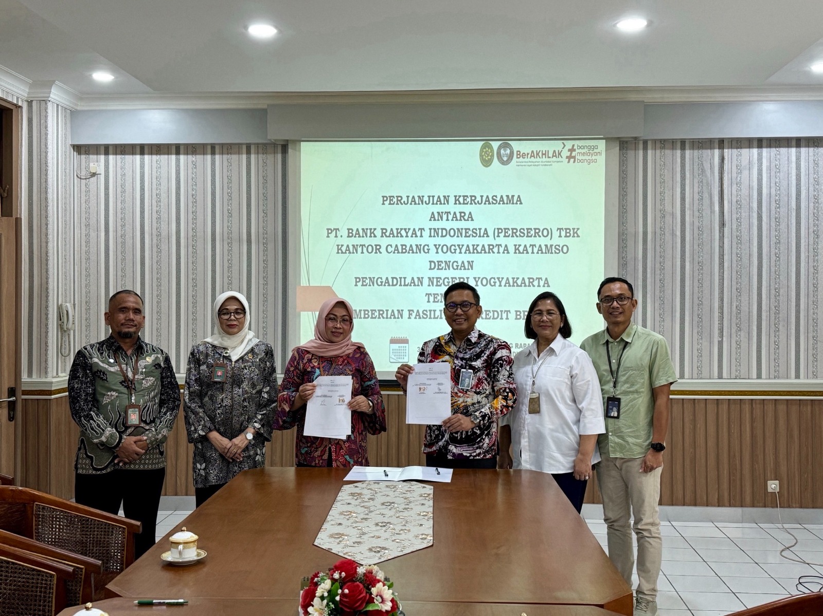 Penandatanganan Perjanjian Kerjasama antara Bank BRI Cabang Katamso Yogyakarta dengan Pengadilan Negeri Yogyakarta