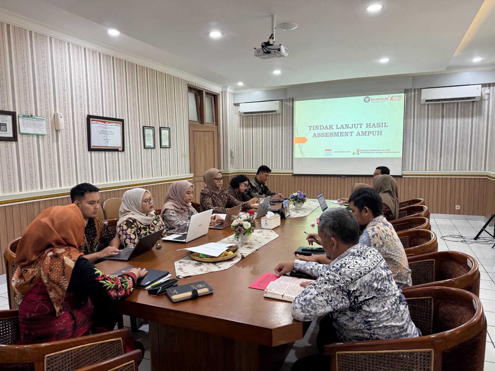 Pengadilan Negeri Yogyakarta Melaksanakan Rapat Koordinasi Tindak Lanjut Pemeriksaan AMPUH oleh Badan Peradilan Umum