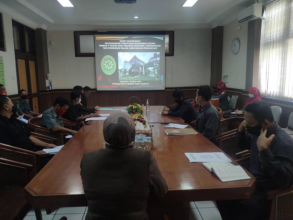 Rapat Koordinasi Pelaksanaan PERMA No 5 Tahun 2020 dengan PPNPN Pengadilan Negeri Yogyakarta