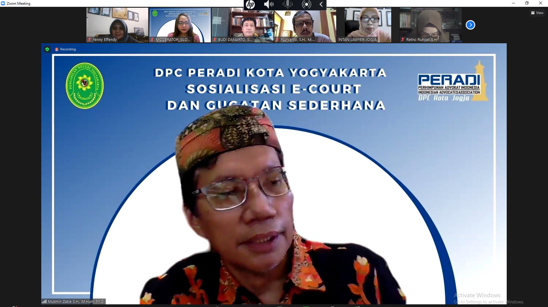Webinar Sosialisasi e-Court dan Gugatan Sederhana